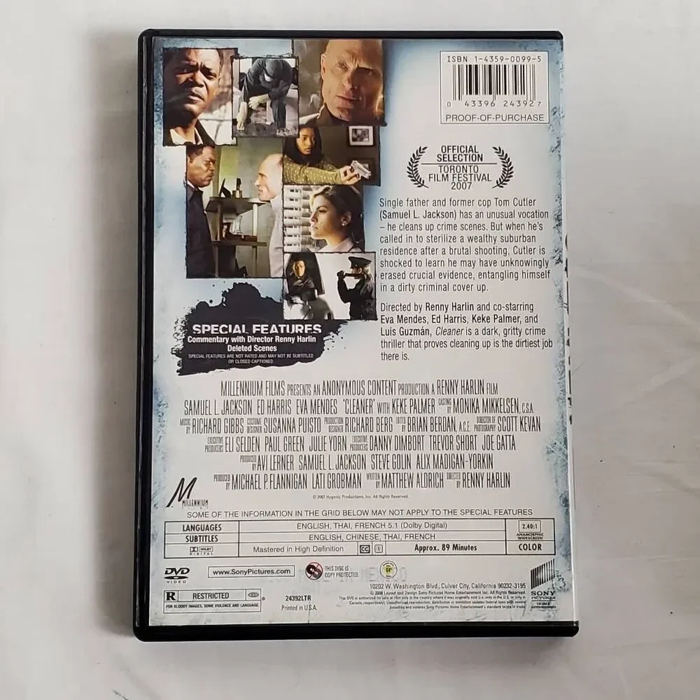 Cleaner DVD (2007) Samuel L. Jackson Ed Harris Eva Mendes Crime Drama Mystery